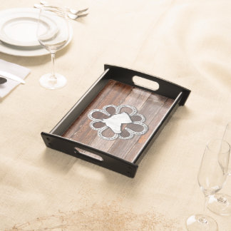 Horse Head on Horseshoe Flower Serving Tray