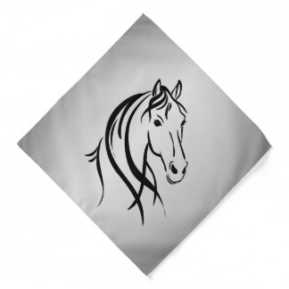Horse Head on Silver Bandana