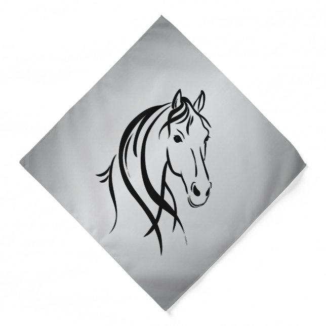 Horse Head on Silver Bandana (Front)