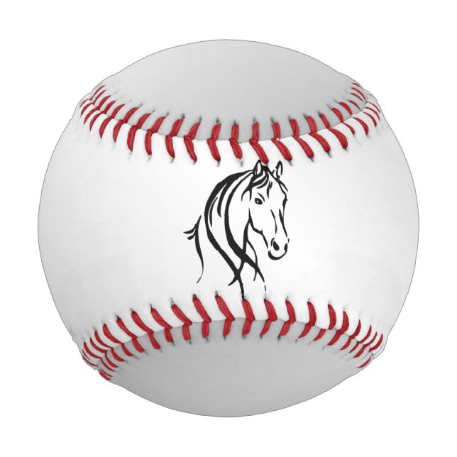 Horse Head on Silver Baseball (Front)