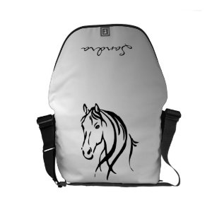 Horse Head on Silver Personal Small Messenger Bag
