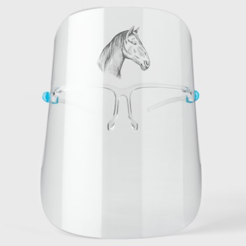 Horse Head Realistic Hand Drawing Design Face Shield