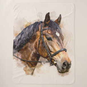 Horse Head Sherpa Blanket