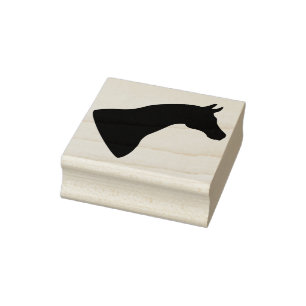horse head silhouette art stamp