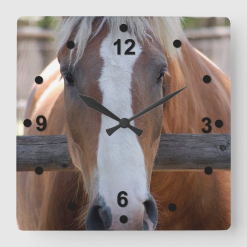 Horse Head Square Wall Clock