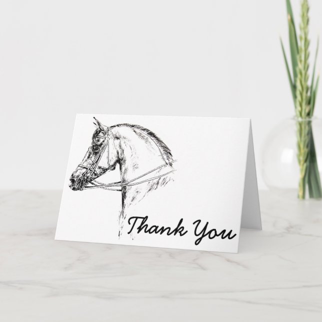 Horse Head Thank You Card (Front)