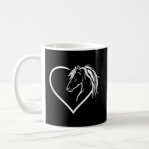 Horse head with a heart _ Riding Horse  Coffee Mug