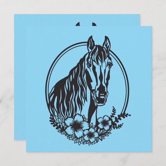 Horse head with flowers  (Front/Back)