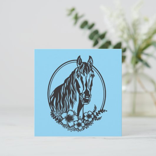 Horse head with flowers  (Standing Front)