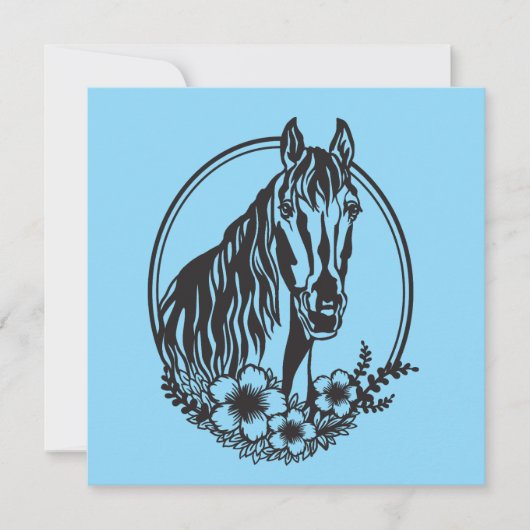 Horse head with flowers  (Front)