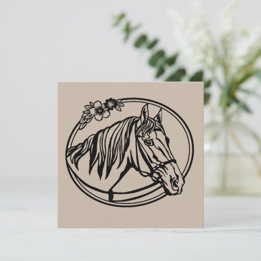 Horse head with flowers  (Standing Front)