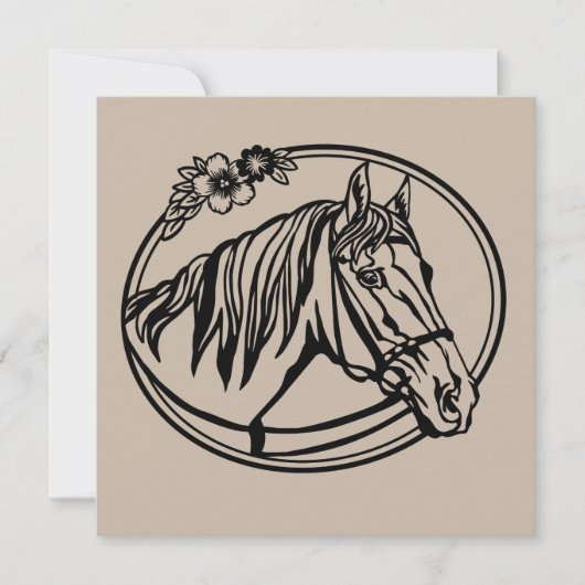 Horse head with flowers  (Front)