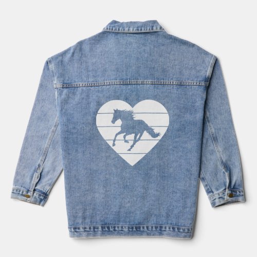 Horse Heart Love Horseback Equestrian Riding Teen  Denim Jacket