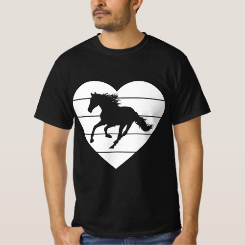 Horse Heart Love Horseback Equestrian Riding Teen  T_Shirt