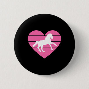 Horse Heart Shaped Design - Horses Horseman Horseb Button
