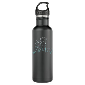 Horse Heartbeat Girls Teen Women Who Love Horses Stainless Steel Water Bottle