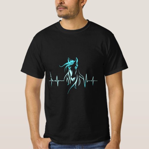 Horse Heartbeat Horse Lover Gifts Women Men Girls  T_Shirt