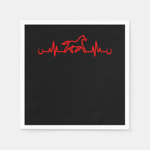 Horse Heartbeat Horseshoe Stable Equestrian Gift Napkins