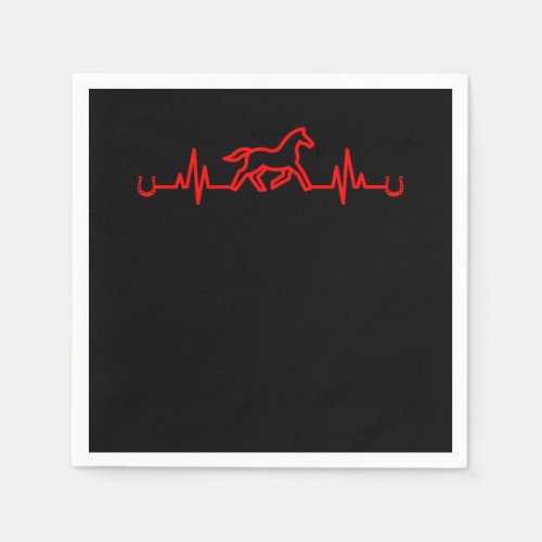 Horse Heartbeat Horseshoe Stable Equestrian Gift Napkins