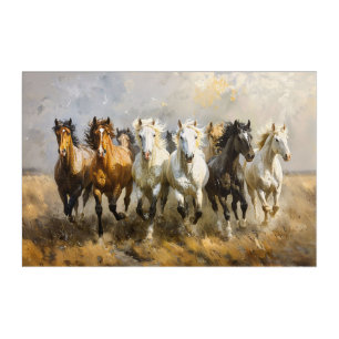 Horse Herd Galloping Mustang Painting Acrylic Print