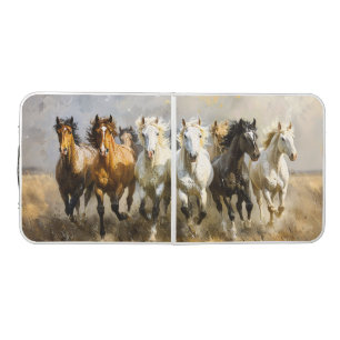 Horse Herd Galloping Mustang Painting Beer Pong Table