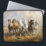 Horse Herd Galloping Mustang Painting Laptop Sleeve<br><div class="desc">Protect your device with the dynamic elegance of our Horse Herd Galloping Mustang Painting Laptop Sleeve. Featuring a stunning depiction of mustangs in full gallop, this sleeve captures the grace and power of these magnificent horses. Made from durable, padded material, it offers excellent protection for your laptop while showcasing artistic...</div>