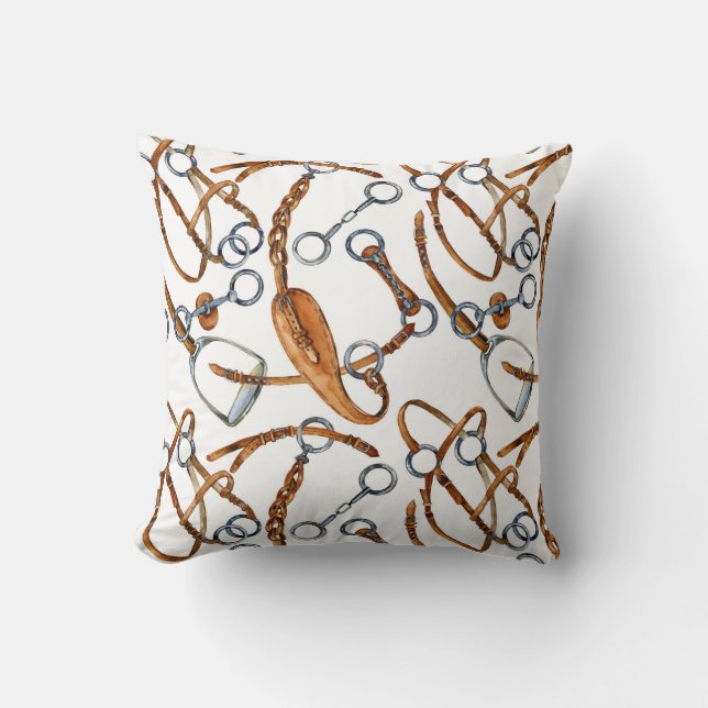 Horse home decor equestrian throw pillow (Front)