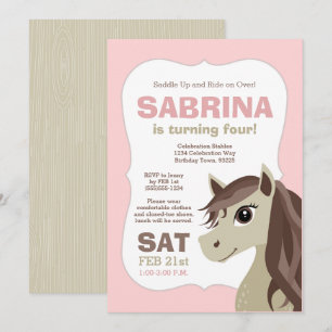 Horse Horseback Riding Birthday Party Invitation