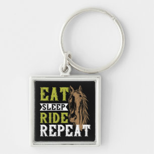 Horse Horseback Riding Equestrian Western Farm Keychain