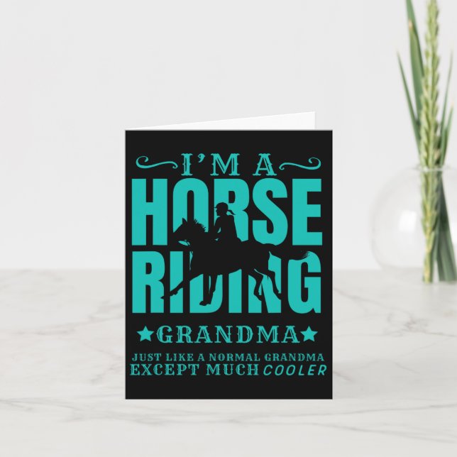 Horse Horseback Riding Grandma Normal But Cooler G Card (Front)
