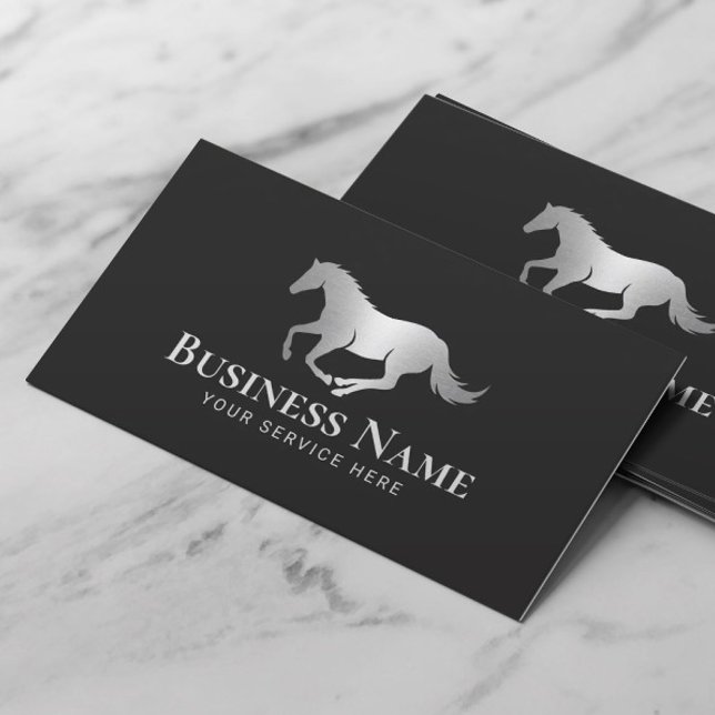 Horse Horseback Riding Instructor Modern Equine Business Card (Creator Uploaded)