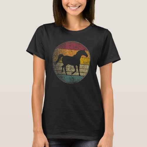 Horse Horseback Riding Racing Barn Farm Gif Retro T_Shirt