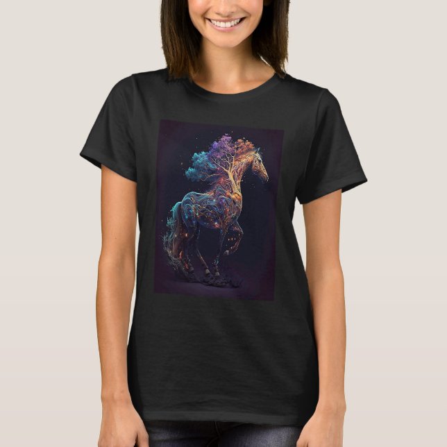 Horse Horseback Riding Trail Riding Loves Horses T-Shirt (Front)