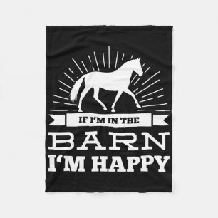 Horse Horses Horseback Riding In The Barn Fleece Blanket