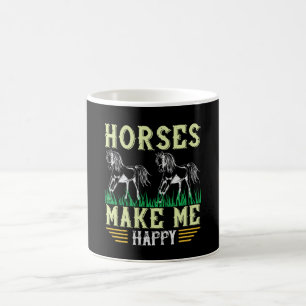 Horse - Horses Make Me Happy Coffee Mug