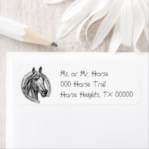 Horse & Horseshoe Return Address Labels Zazzle