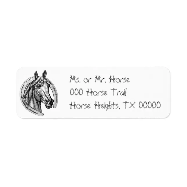 Horse & Horseshoe Return Address Labels Zazzle
