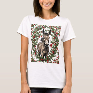 Horse-Hybrid with MO Flowers T-Shirt
