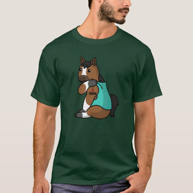 Horse I Love Grandpa gift T-Shirt (Front)