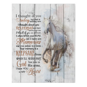 Horse I Thought Of You Memorial Gifts Faux Canvas Print