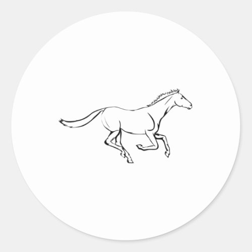 Horse Illustration For Modern Racehorse Classic Round Sticker
