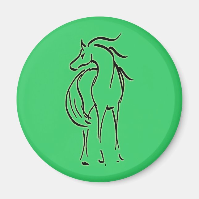 Horse Illustration Magnet (Front)