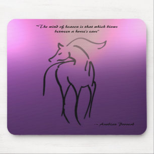 Horse Illustration Mousepad - Arabian Quote