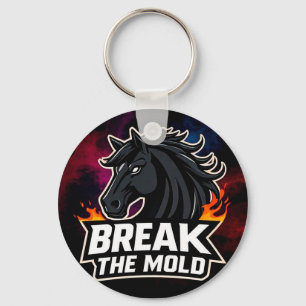 Horse Illustration with Motivational Text Keychain