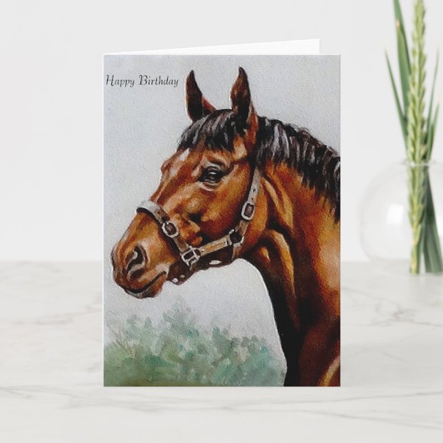 Horse image for birthday greeting card (Front)