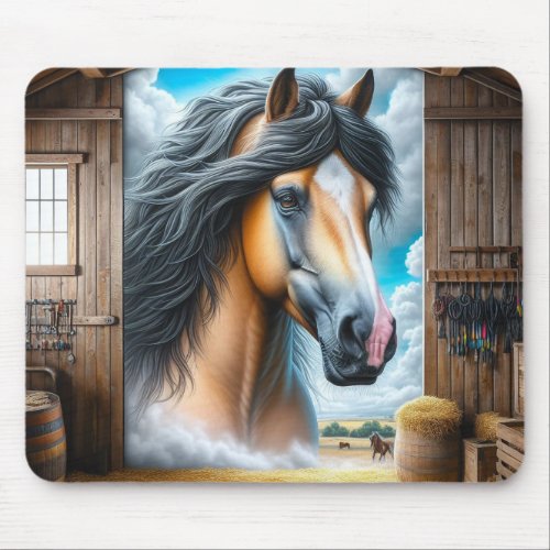 Horse In a Barn Mouse Pad
