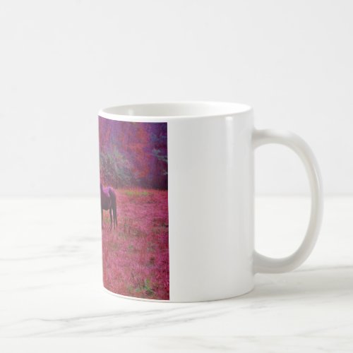 Horse in a Kaleidoscope Colored Field Coffee Mug