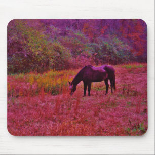 Horse in a Kaleidoscope Colored Field Mouse Pad