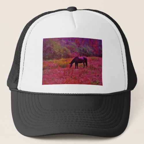 Horse in a Kaleidoscope Colored Field Trucker Hat