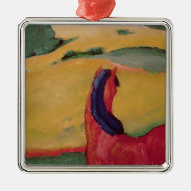 Horse in a landscape, 1910 metal ornament (Front)